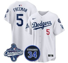 Maglia Freddie Freeman Dodgers World Series Championship Sm-3XL