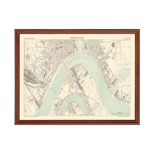 Vecchia mappa bordeaux - mappa, 1886