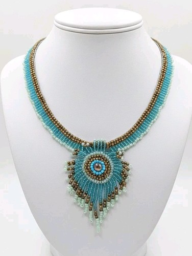 Collana boho piuma - collana, pavone