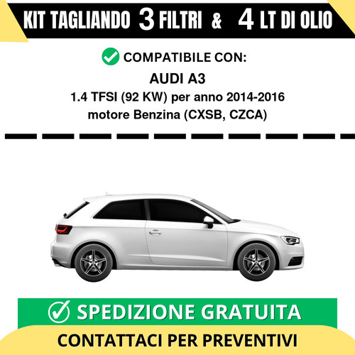 Tagliando per audi 4 tfsi - a3, 1.4