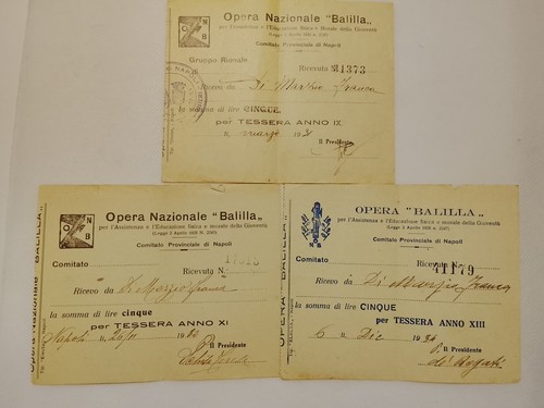 Tessere fasciste opera balilla - fasciste,