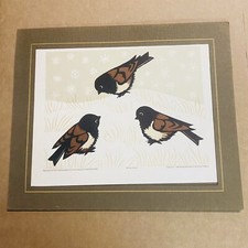 Litografia Vintage 1983 Dale De Armond WINTER JUNCOS 8 X 10