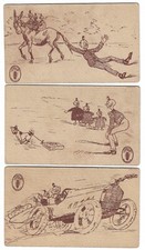 3 ANTICHE CARTELLA  TOMBOLA SPIGA N. 5-7-12 Anni ‘30 CON DISEGNI AL RETRO