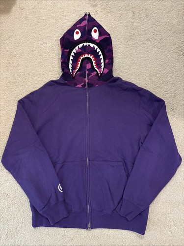 Felpa con cappuccio bape viola - con,