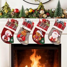 Calze Befana Vuote Set Di 4, 22CM Calze Natalizie Da Appendere Piccole, Calza Na