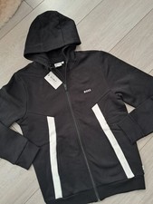 Felpa con cappuccio e zip nera