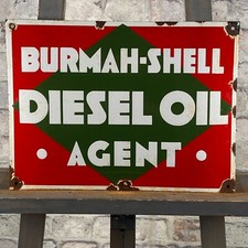 Insegna smaltata BURMAH-SHELL