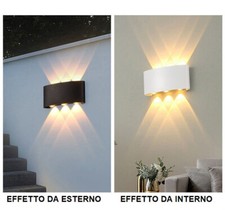 Lampada plafoniera APPLIQUE led da esterno e interno a parete muro tripla luce