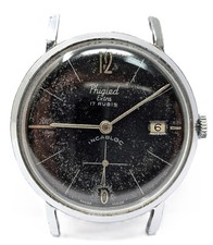 Orologio Phigied Extra 17 rubis swiss made black dial 34mm vintage watch meccani