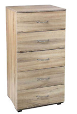 CASSETTIERA SETTIMINO DESIGN MODERNO 5 CASSETTI ROVERE SBIANCATO LEGNO 101*50*40