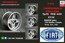 4 Cerchi in lega 13 Stellone Fiat 124 128 x1/9 Lancia Beta 7x13 4x98 wheels