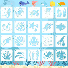 Sea Life Stencil - 20 pezzi stencil modello fai da te per decorazione parete, pavimento e dolore roccia