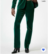 pantaloni donna velluto Verde Smeraldo Velvet Trousers Zara Green