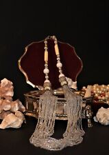 COLLANA ELEGANTE VINTAGE CON CASCATA DI PERLINE BRILLANTI