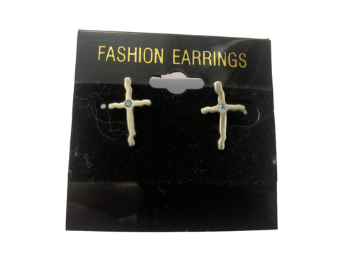 Orecchini croce acciaio con - orecchini,