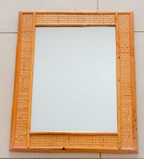 ♥ SPECCHIO DA MURO DESIGN DAL VERA IN RATTAN BAMBU VIMINI INTRECCIATO VINTAGE