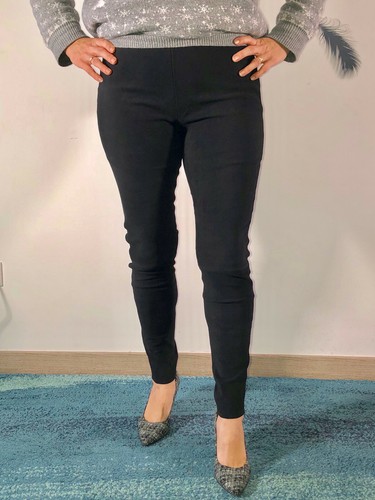Leggings suede blu marino - leggings,