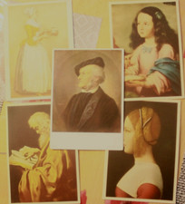 5x foto immagini carte artistiche La Cioccolattiera La Vergine Richard Wagner Dama F1