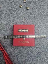 Bracciale Nomination, 14 Tessere In Acciaio e 3 Lettere Oro 18kt Ale Alessandra 