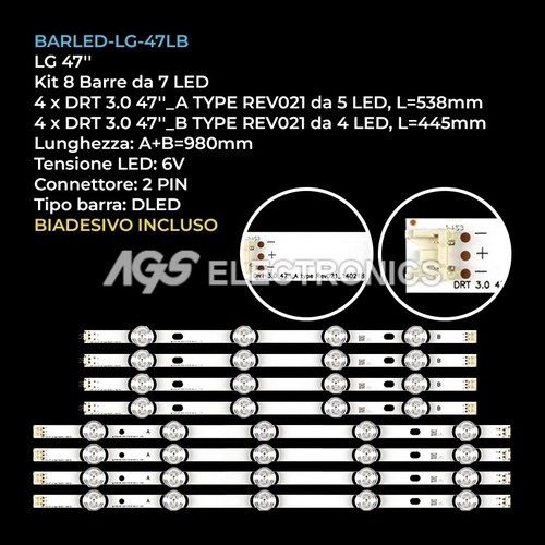 Kit barre strip led lg - led, tv
