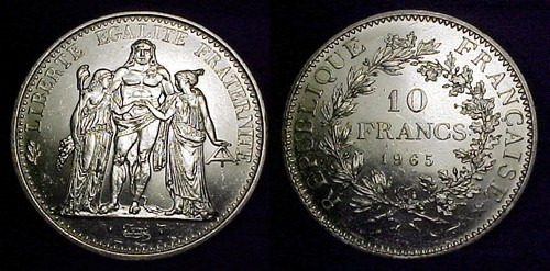 Francia 1965 franchi au - 10,