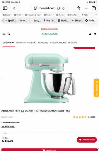 Kitchenaid artisan mini - 3,5, qt