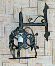 Antico piccolo lampione lampada applique ferro battuto stile Medioevo dispon.2 