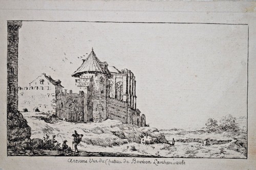 Ancienne vue chateau bourbon - bourbon, l