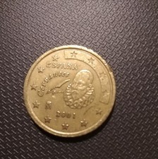 50 centesimi Spagna 2001 FIOR DI CONIO RARA
