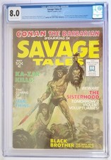 Savage Tales 1 CGC 8.0 Conan 1° App Man-Thing Ka-Zar Marvel 1971
