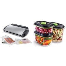 FoodSaver V2860 Macchina Sottovuoto per Alimenti Secchi/Umidi,100 W, Argento/Ner