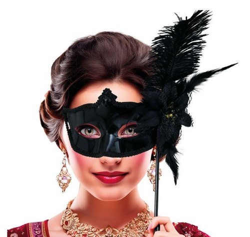 Maschera veneziana nera - , con