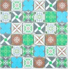 Mosaico Tessere retro cristallo trasparente cucina colorato 160-0909_f |10foglie