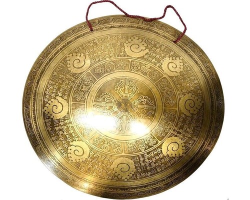 Full mantra carving gong - carving,