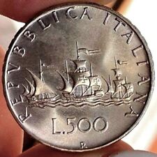 500 LIRE CARAVELLE 1970 ARGENTO SILVER FIOR DI CONIO UNC DA DIVISIONALE ZECCA