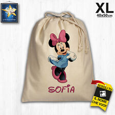 Sacca Asilo Nido scuola Personalizzato Nome Bimbo Bimba 100 % cotone 40x50 cm