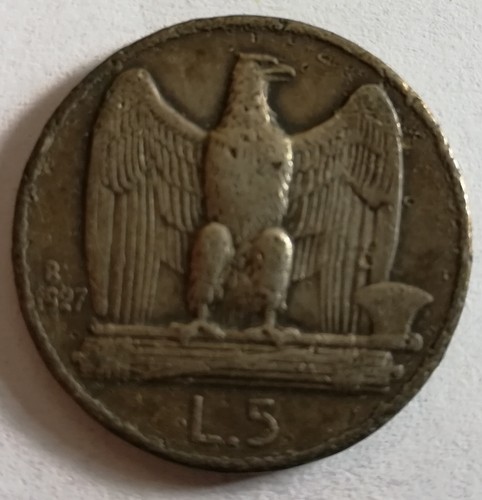 Moneta antica lire del 1927 - antica,