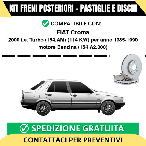 Kit freni posteriori per - kit, fiat