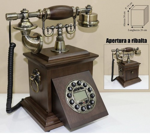 Telefono stile antico - antico, legno