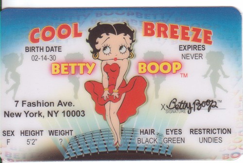 Betty boop card patente - boop,
