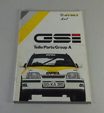 Catalogo Ricambi / Lista Ricambi Opel Kadett E GSi Rally Gruppo A 
