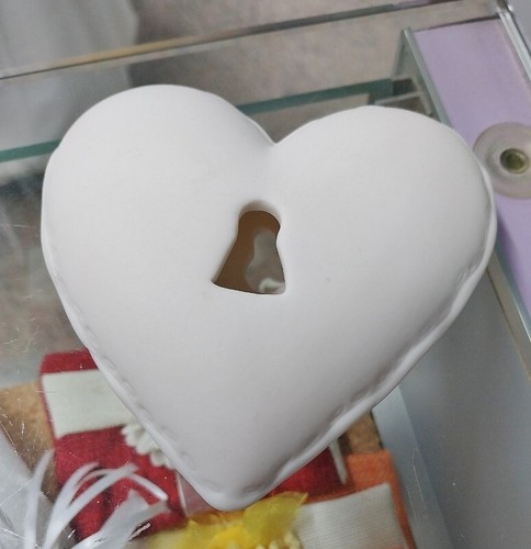 Cuore ceramica biscuit - , da