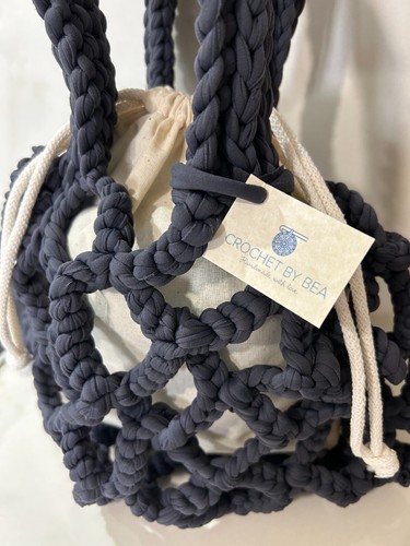 Borsa rete uncinetto grigio - a,