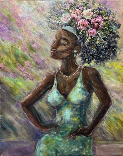Quadro olio donna africana