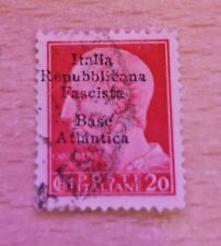 Francobollo Timbrato Italia 1943. Italia Repubblica Fascista.  Base Atlantica.