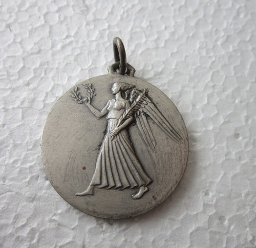 Winged victory medal with - winged,