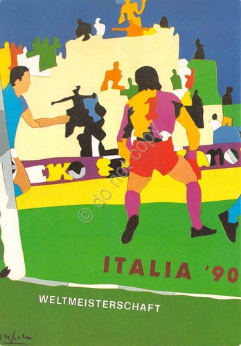 Cartolina calcio italia 90 - calcio,