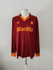 MATCH WORN Barilla Maglia Vintage AS ROMA Adidas 92/93 Shirt TRIKOT Totti