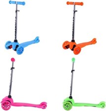 MONOPATTINO 3 RUOTE PER BAMBINO/BAMBINA ALTEZZA REGOLABILE CON LUCI LED E FRENO