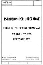Tornio Demm TP120 TS120 Copymatic 120 Manuale per uso e manutenzione